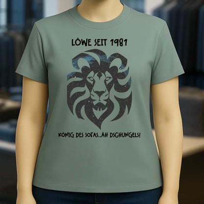 Echte Sternkarte als Löwe + Text • Ladies Premium T-Shirt XS-2XL aus Bio-Baumwolle für Damen • Exklusivdesign • personalisiert