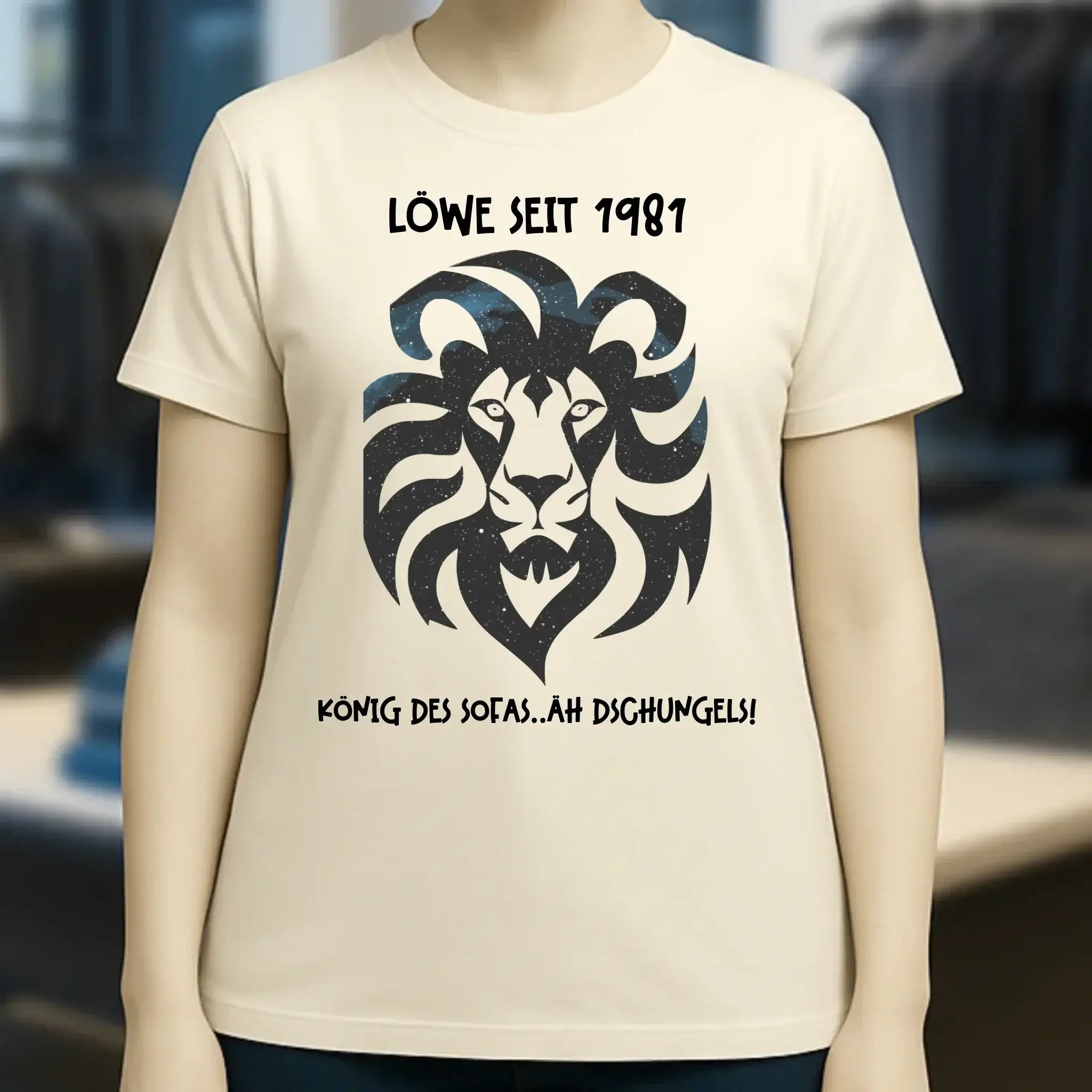 Echte Sternkarte als Löwe + Text • Ladies Premium T-Shirt XS-2XL aus Bio-Baumwolle für Damen • Exklusivdesign • personalisiert