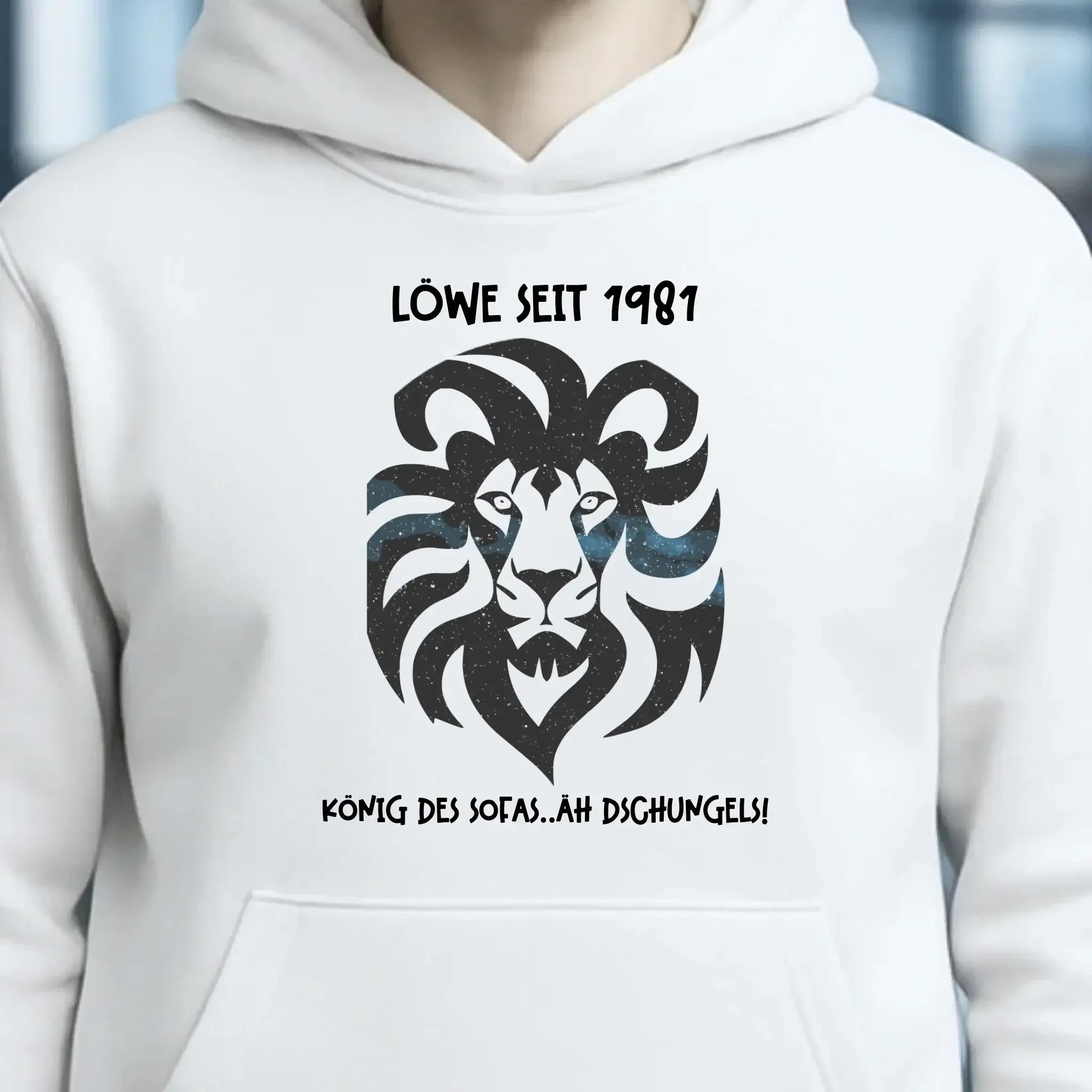 Echte Sternkarte als Löwe + Text • Unisex Premium Hoodie XS-5XL aus Bio-Baumwolle für Damen & Herren • Exklusivdesign • personalisiert