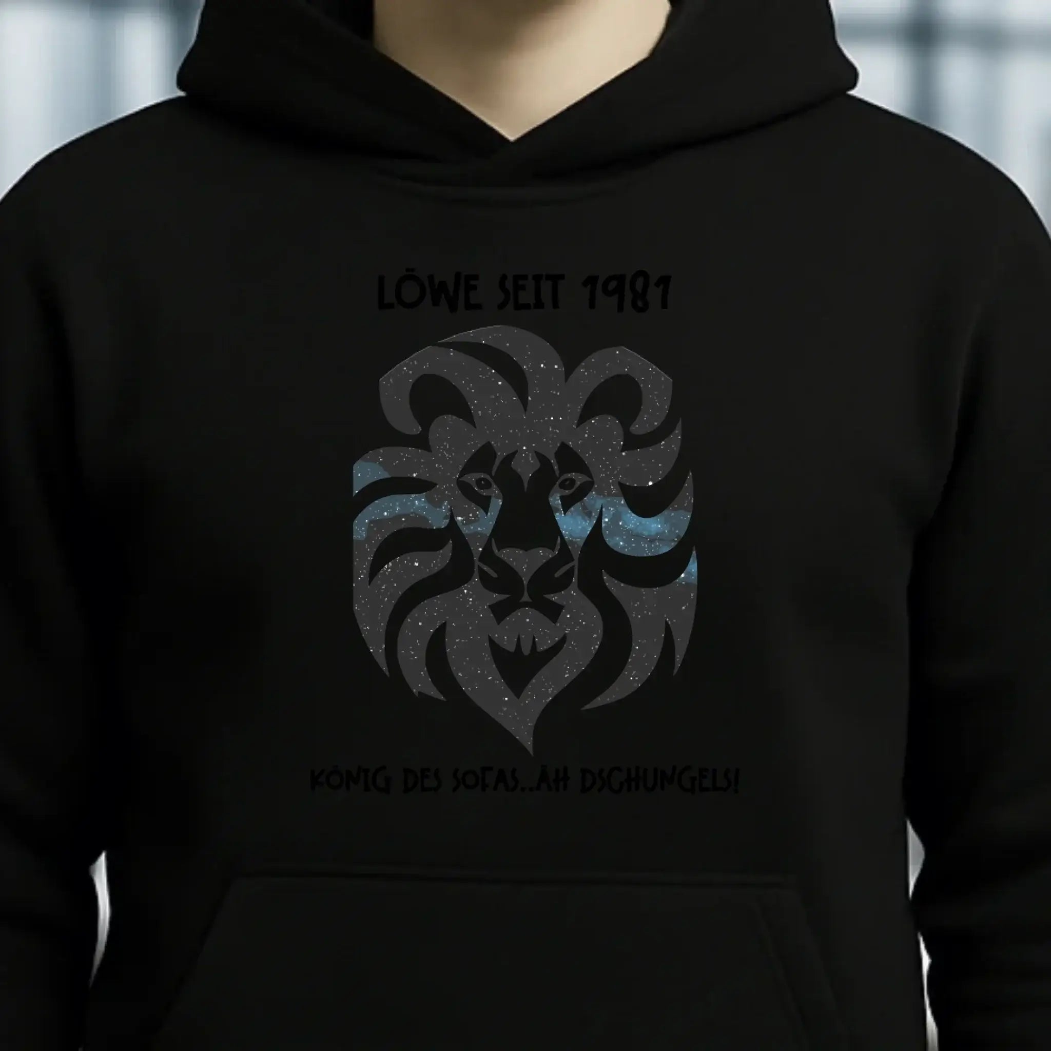 Echte Sternkarte als Löwe + Text • Unisex Premium Hoodie XS-5XL aus Bio-Baumwolle für Damen & Herren • Exklusivdesign • personalisiert