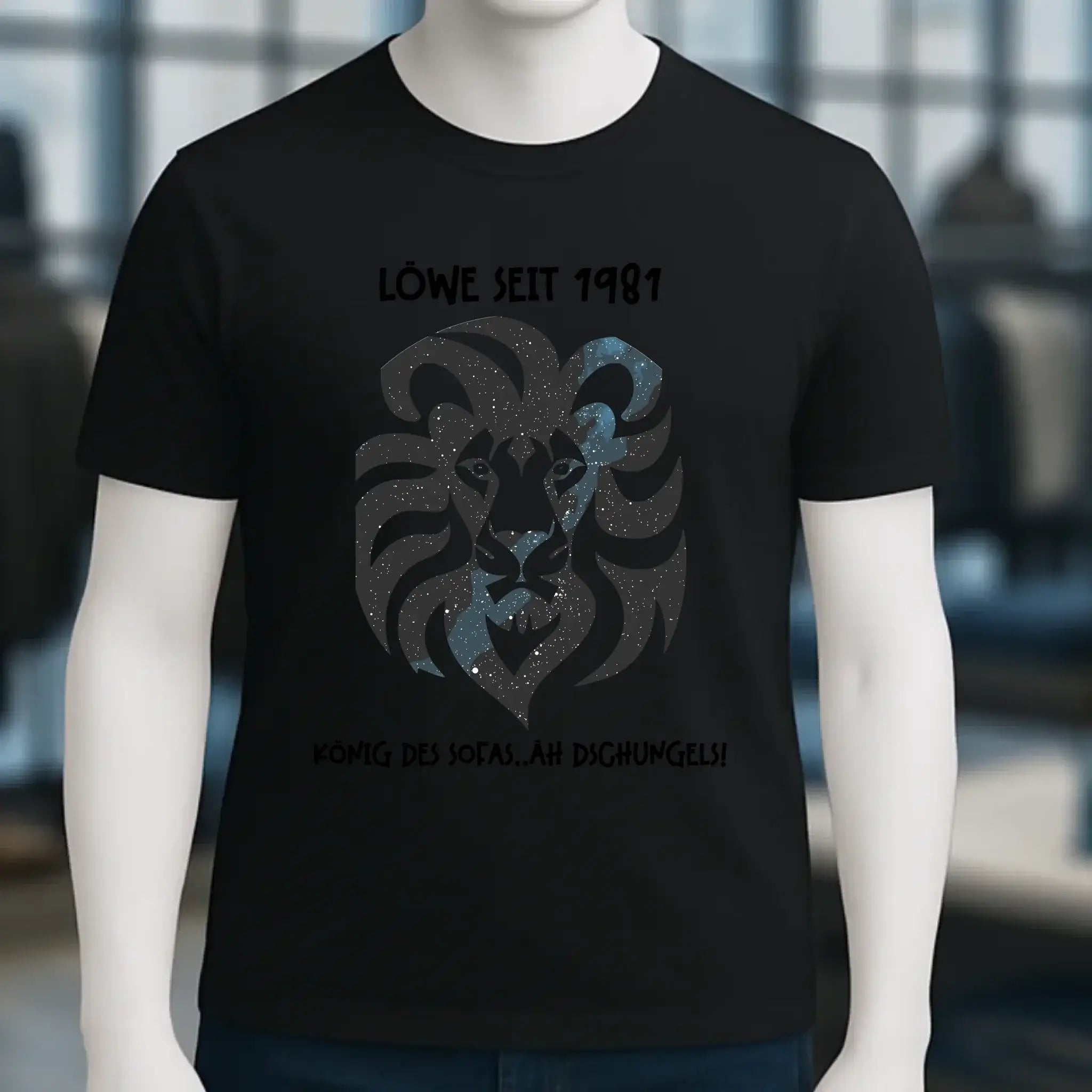 Echte Sternkarte als Löwe + Text • Unisex Premium T-Shirt XS-5XL aus Bio-Baumwolle für Damen & Herren • Exklusivdesign • personalisiert