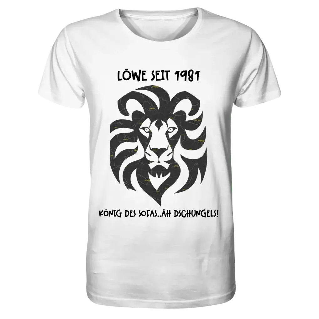 Echte Sternkarte als Löwe + Text • Unisex Premium T-Shirt XS-5XL aus Bio-Baumwolle für Damen & Herren • Exklusivdesign • personalisiert