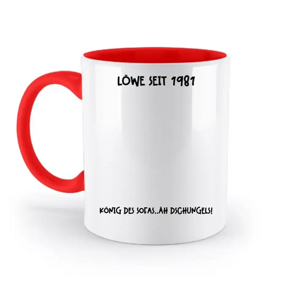 Echte Sternkarte als Löwe + Text • zweifarbige Tasse • Exklusivdesign • personalisiert