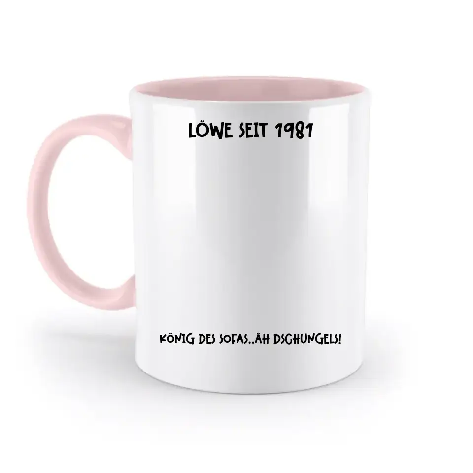 Echte Sternkarte als Löwe + Text • zweifarbige Tasse • Exklusivdesign • personalisiert