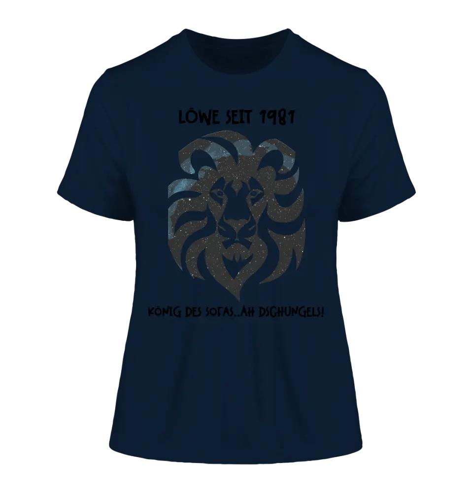 Echte Sternkarte als Löwe + Text • Ladies Premium T-Shirt XS - 2XL aus Bio - Baumwolle für Damen • Exklusivdesign • personalisiert von HalloGeschenk.de