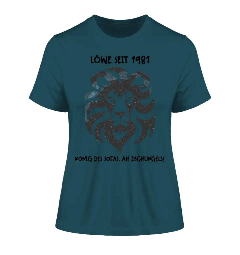 Echte Sternkarte als Löwe + Text • Ladies Premium T-Shirt XS - 2XL aus Bio - Baumwolle für Damen • Exklusivdesign • personalisiert von HalloGeschenk.de