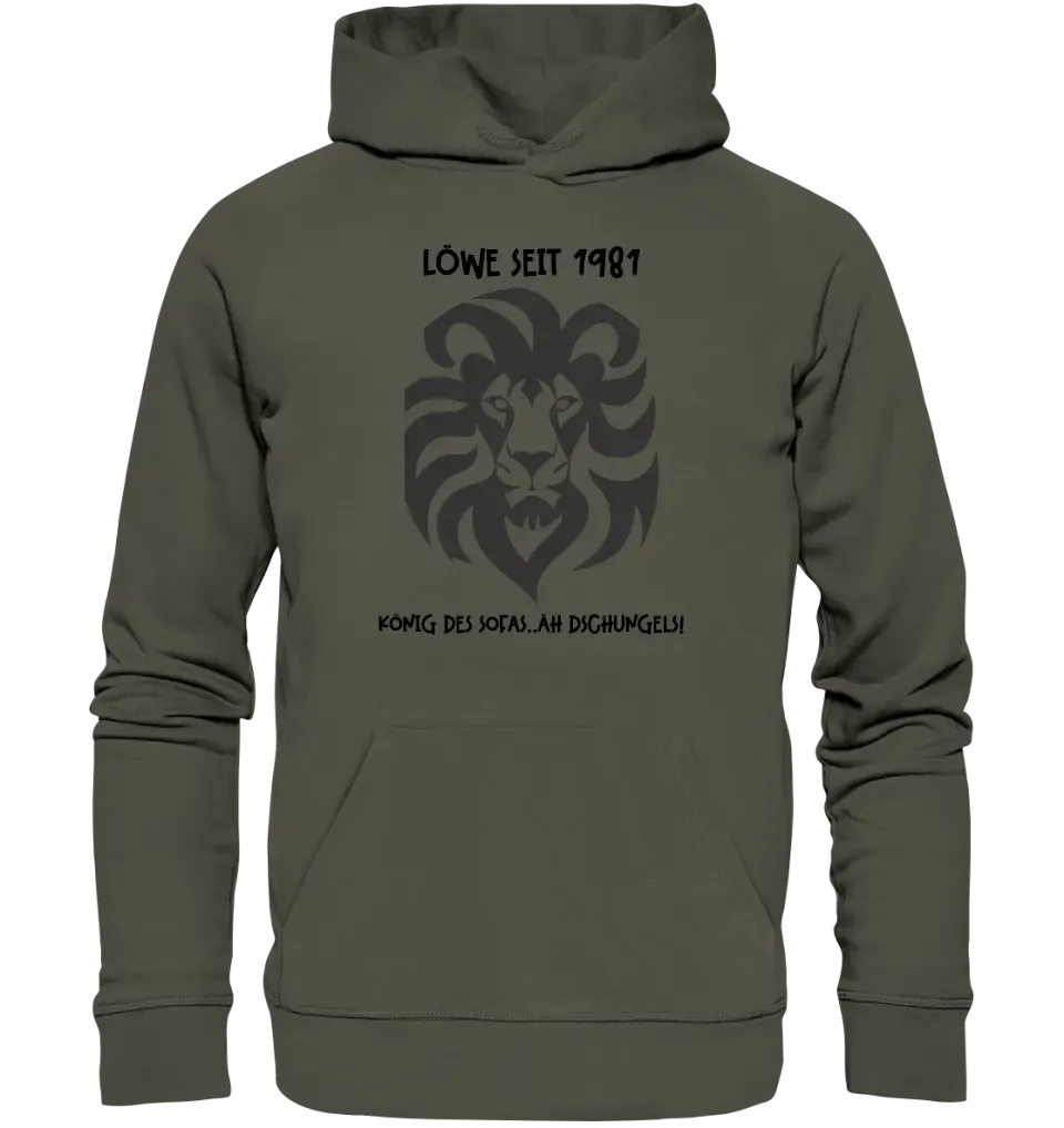 Echte Sternkarte als Löwe + Text • Unisex Premium Hoodie XS - 5XL aus Bio - Baumwolle für Damen & Herren • Exklusivdesign • personalisiert von HalloGeschenk.de