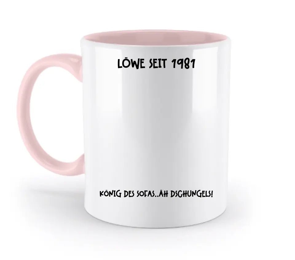 Echte Sternkarte als Löwe + Text • zweifarbige Tasse • Exklusivdesign • personalisiert von HalloGeschenk.de