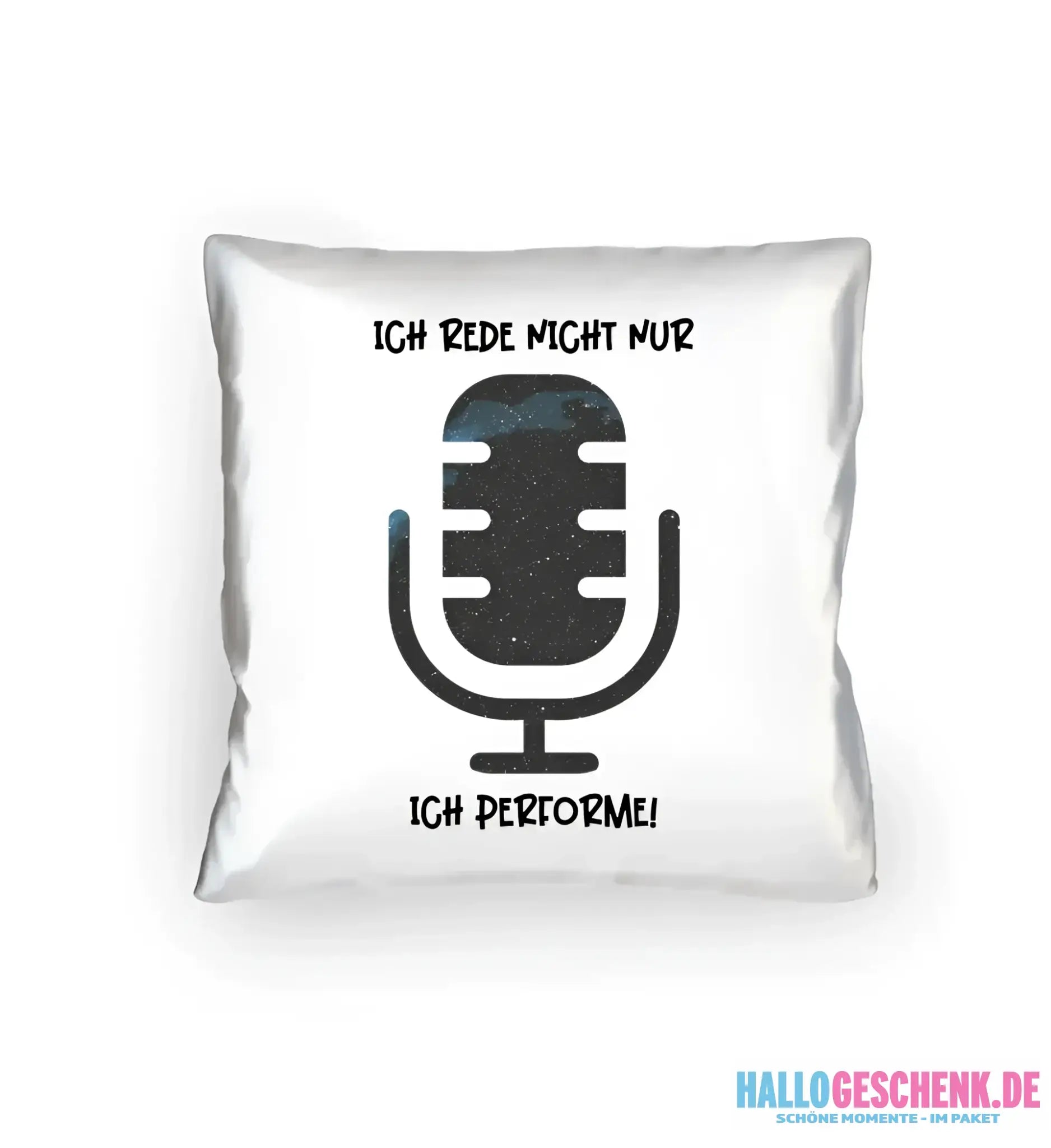 Echte Sternkarte als Mikrofon + Text • Kissen 40x40 cm • personalisiert - Kissen 40x40 cm / White / 40cm-x-40cm