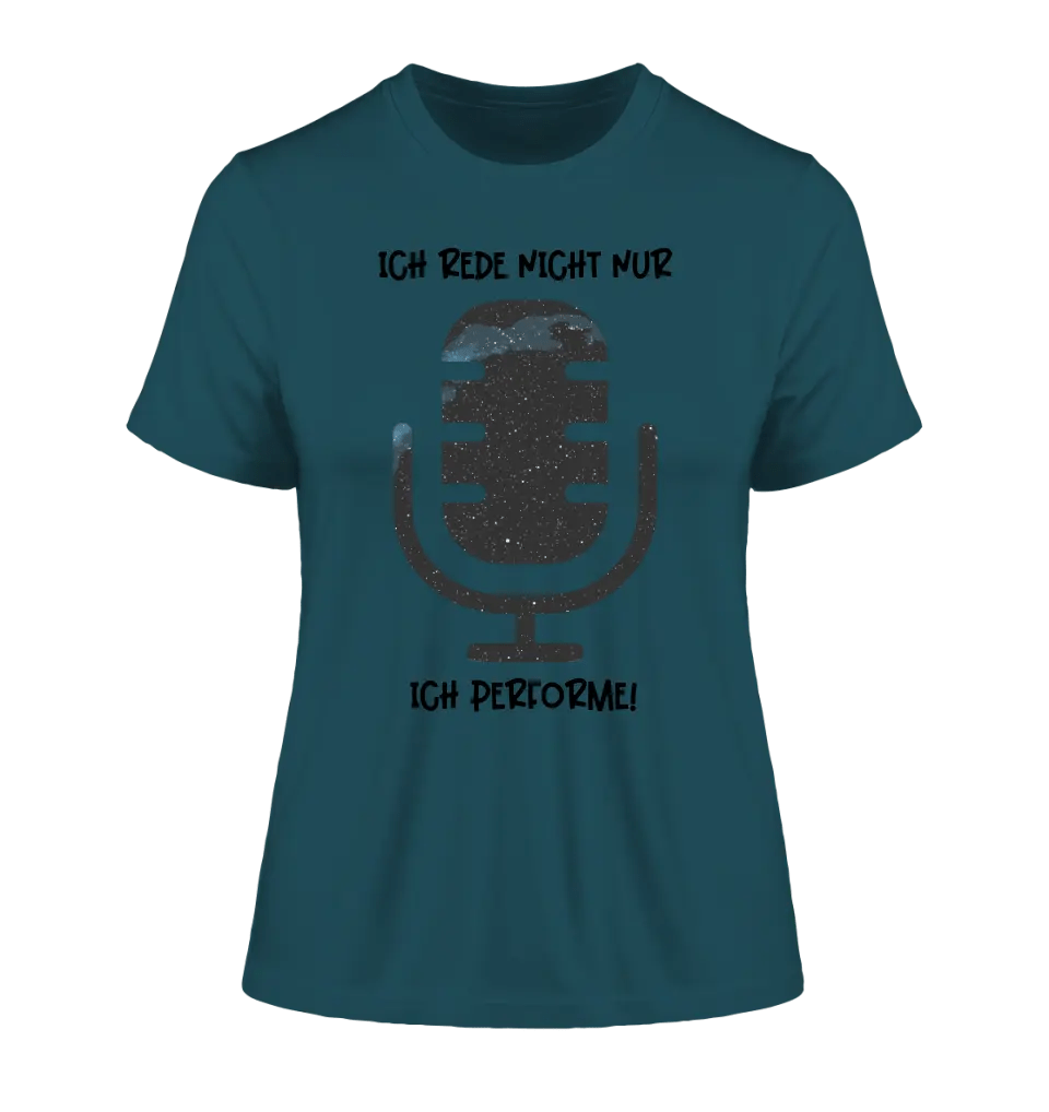 Echte Sternkarte als Mikrofon + Text • Ladies Premium T-Shirt XS - 2XL aus Bio - Baumwolle für Damen • Exklusivdesign • personalisiert von HalloGeschenk.de