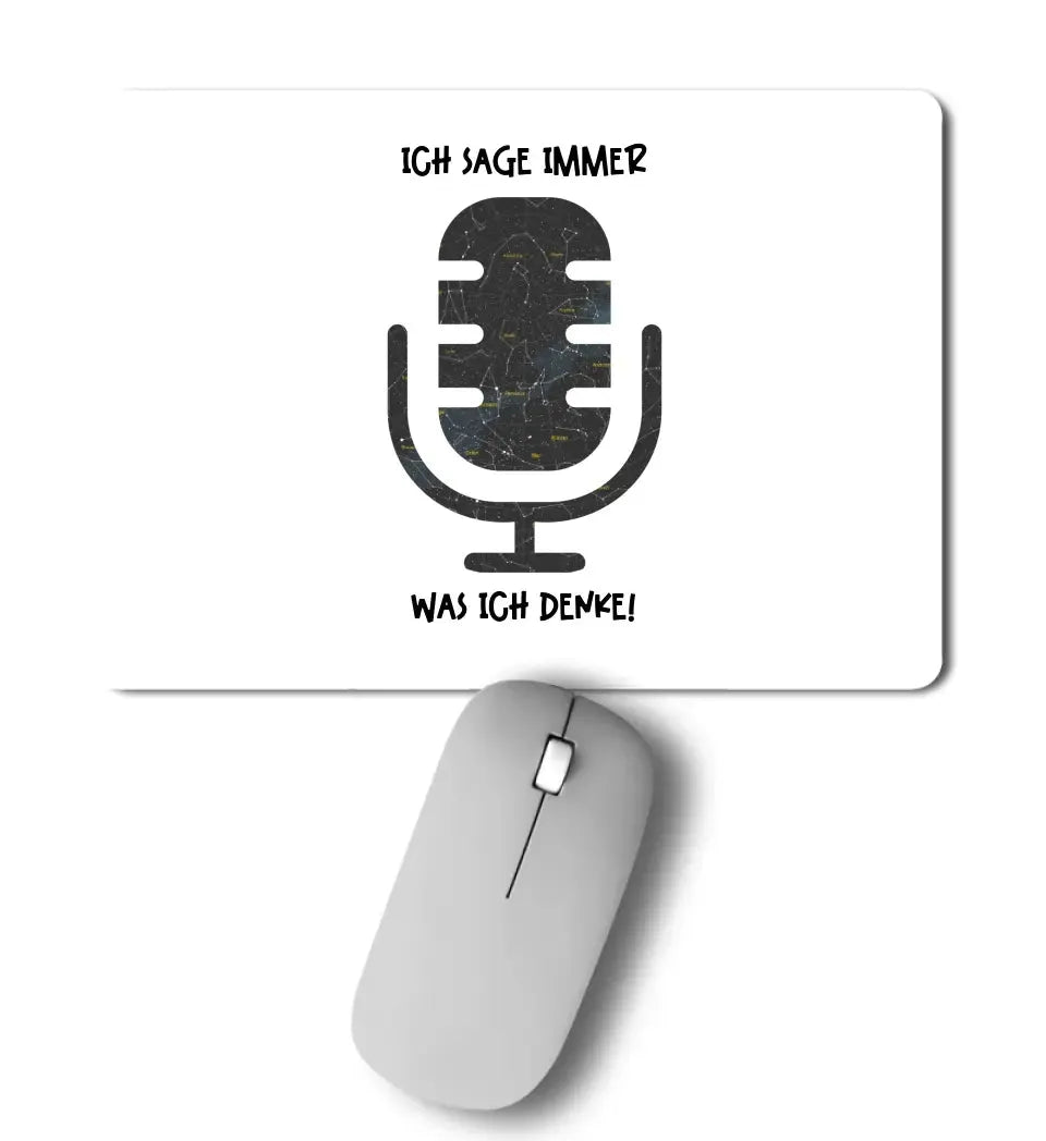 Echte Sternkarte als Mikrofon + Text • Mousepad • Exklusivdesign • personalisiert von HalloGeschenk.de