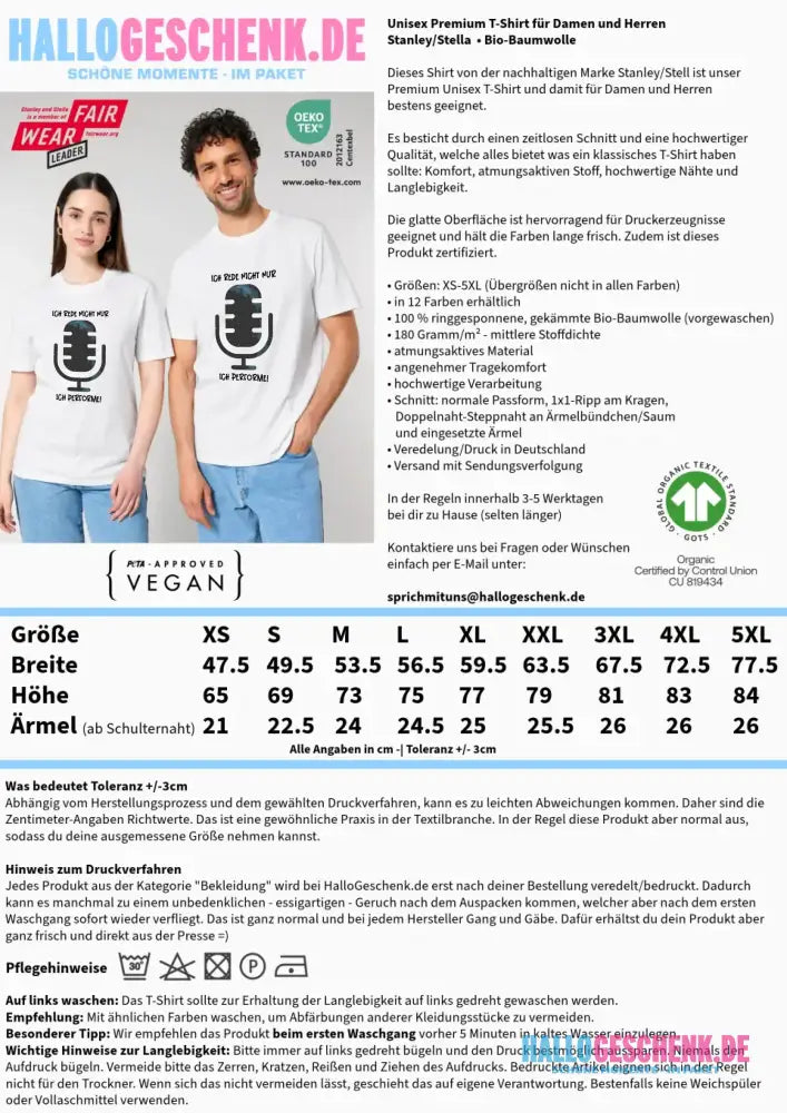 Echte Sternkarte als Mikrofon + Text • Unisex Premium T-Shirt XS-5XL aus Bio-Baumwolle für Damen & Herren