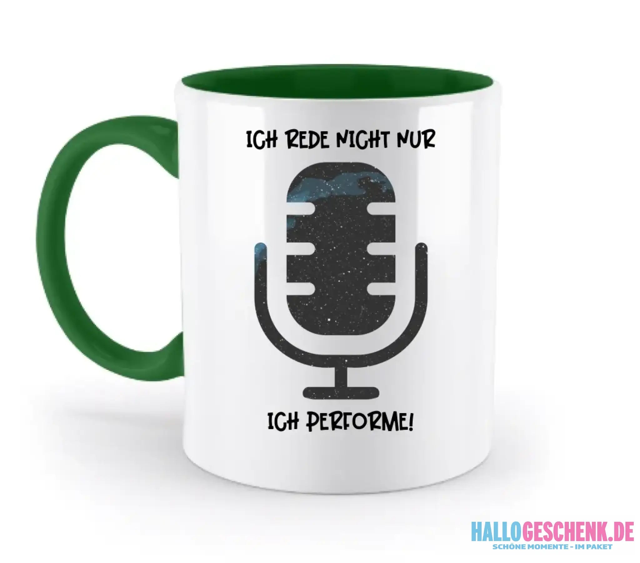 Echte Sternkarte als Mikrofon + Text • zweifarbige Tasse • Exklusivdesign • personalisiert - zweifarbige Tasse