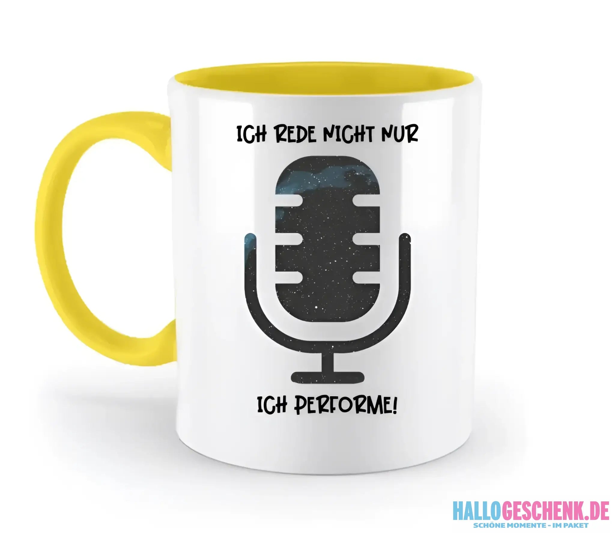Echte Sternkarte als Mikrofon + Text • zweifarbige Tasse • Exklusivdesign • personalisiert - zweifarbige Tasse