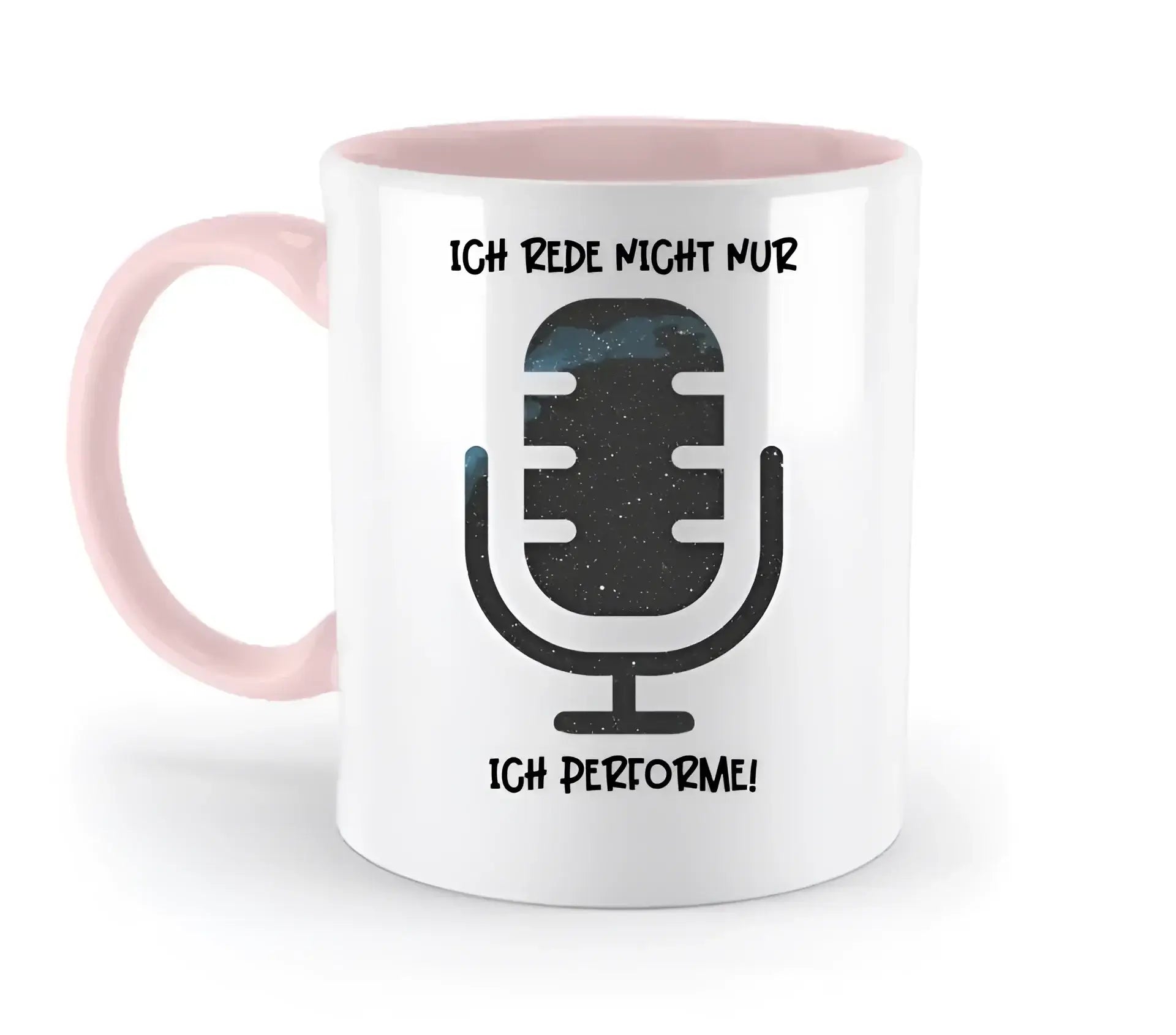 Echte Sternkarte als Mikrofon + Text • zweifarbige Tasse • Exklusivdesign • personalisiert - zweifarbige Tasse
