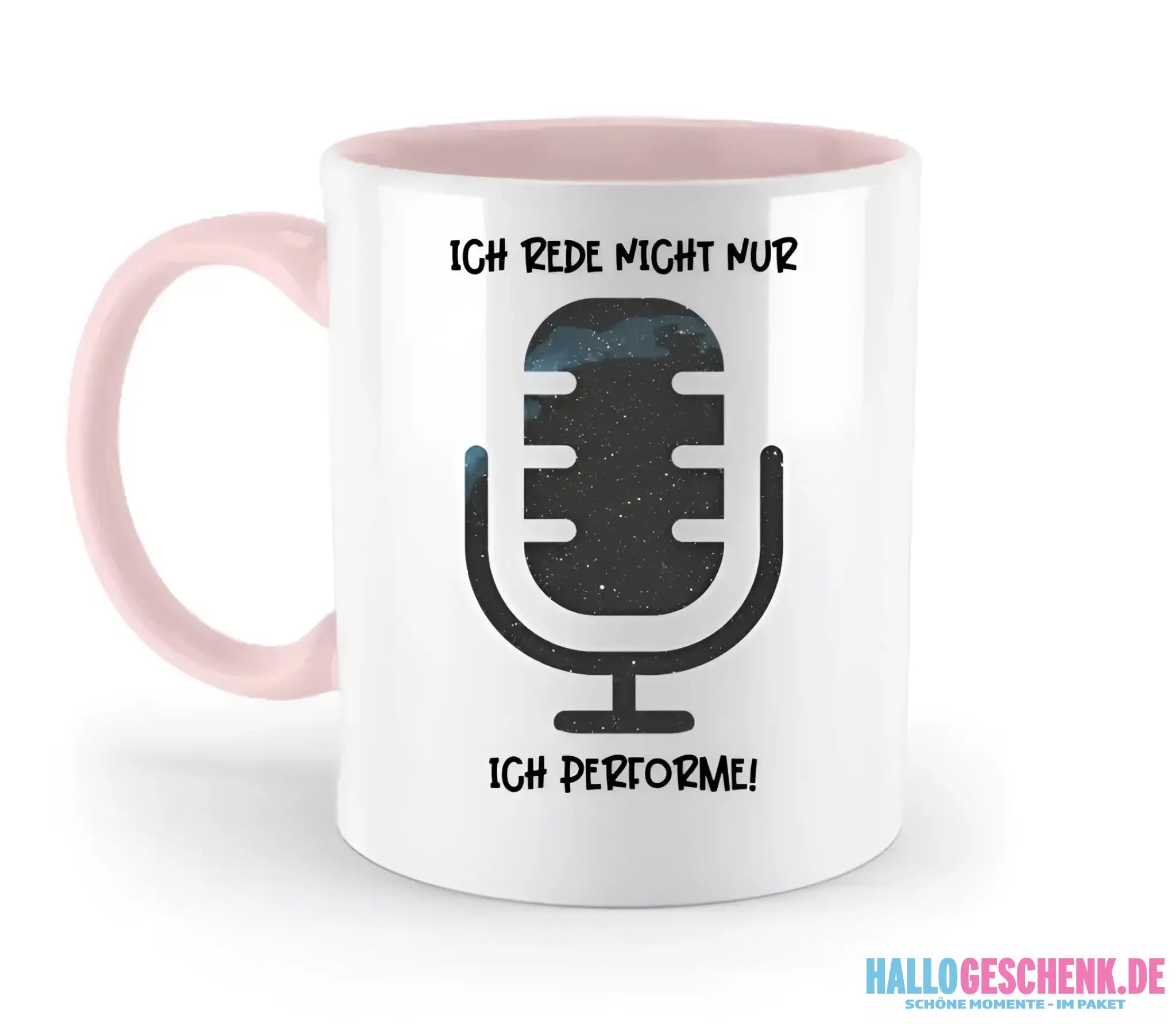 Echte Sternkarte als Mikrofon + Text • zweifarbige Tasse • Exklusivdesign • personalisiert - zweifarbige Tasse