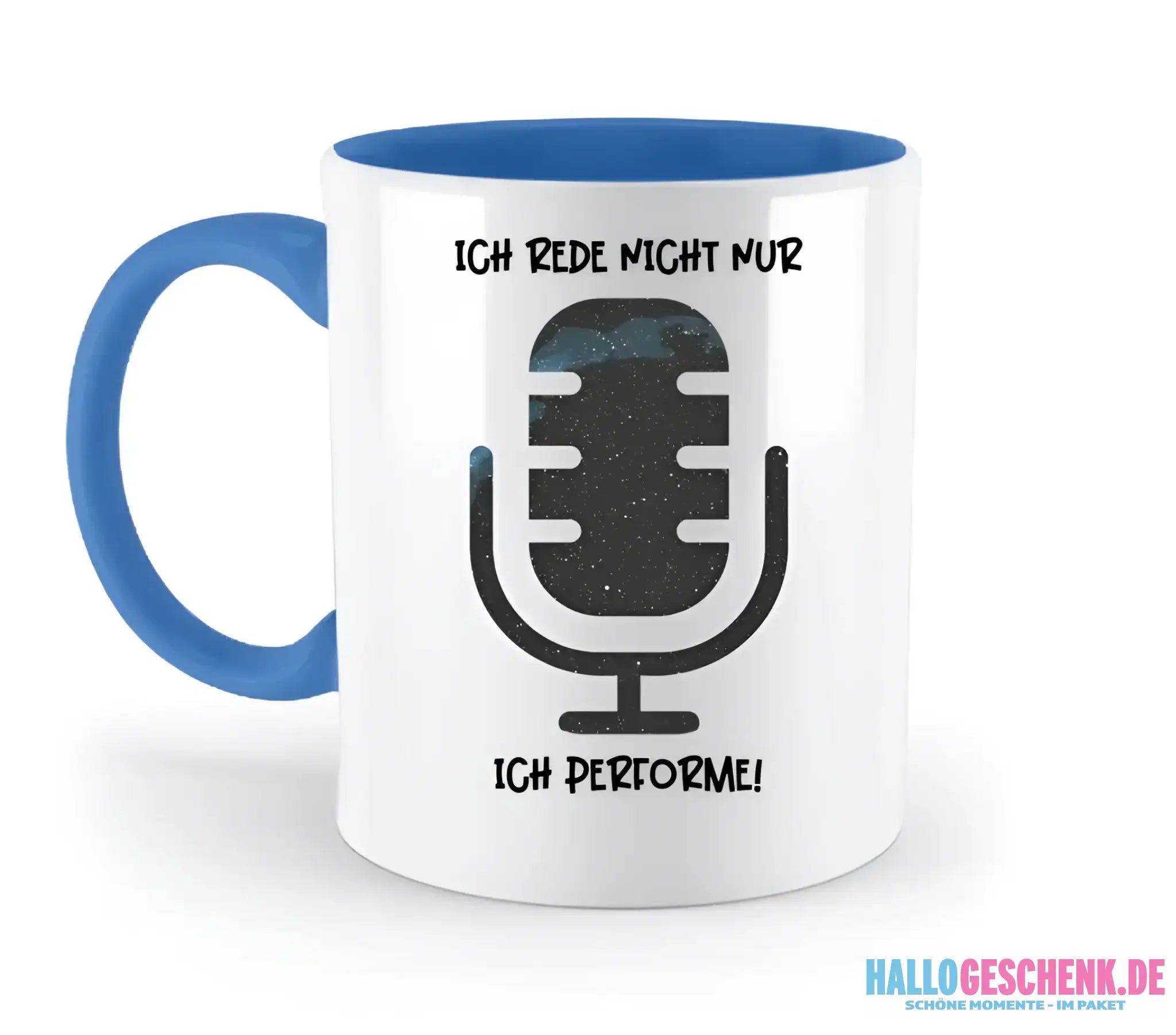 Echte Sternkarte als Mikrofon + Text • zweifarbige Tasse • Exklusivdesign • personalisiert - zweifarbige Tasse