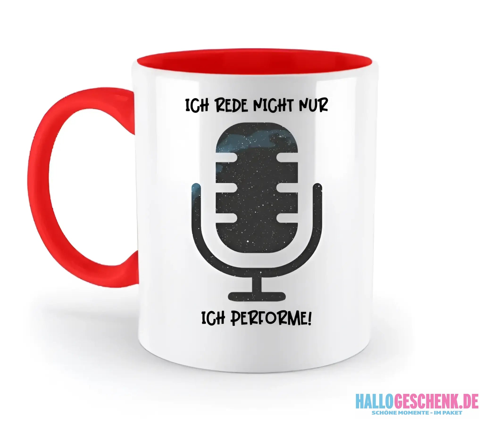 Echte Sternkarte als Mikrofon + Text • zweifarbige Tasse • Exklusivdesign • personalisiert - zweifarbige Tasse