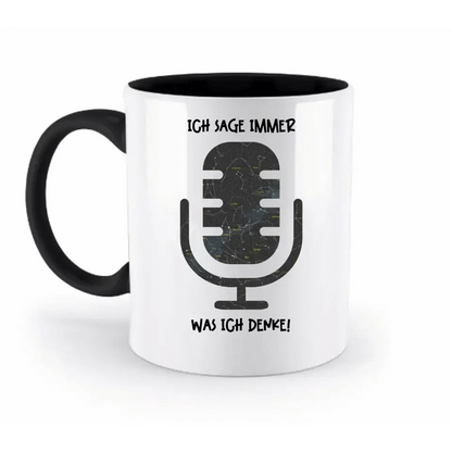 Echte Sternkarte als Mikrofon + Text • zweifarbige Tasse • Exklusivdesign • personalisiert