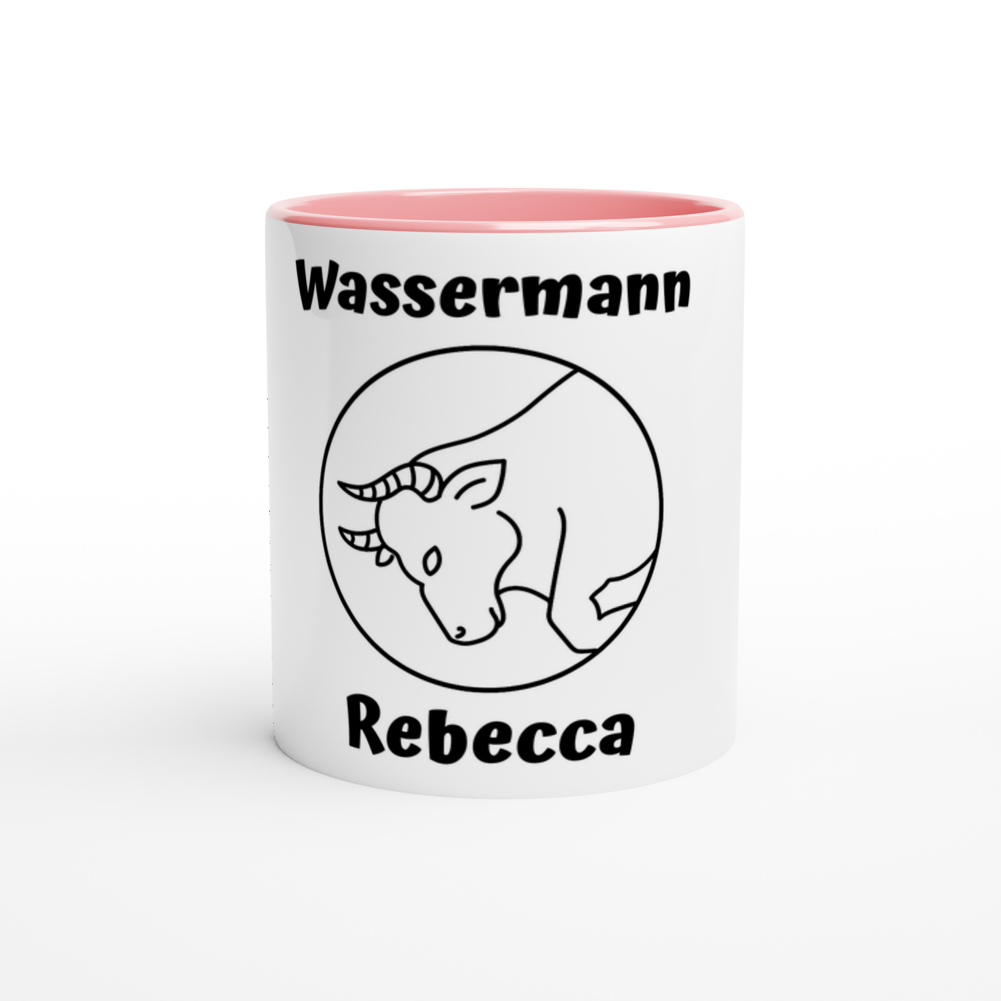 Mit 3D-Vorschau: 12 Sternzeichen mittig mit Name + personalisierten Sprüchen • zweifarbige Tasse