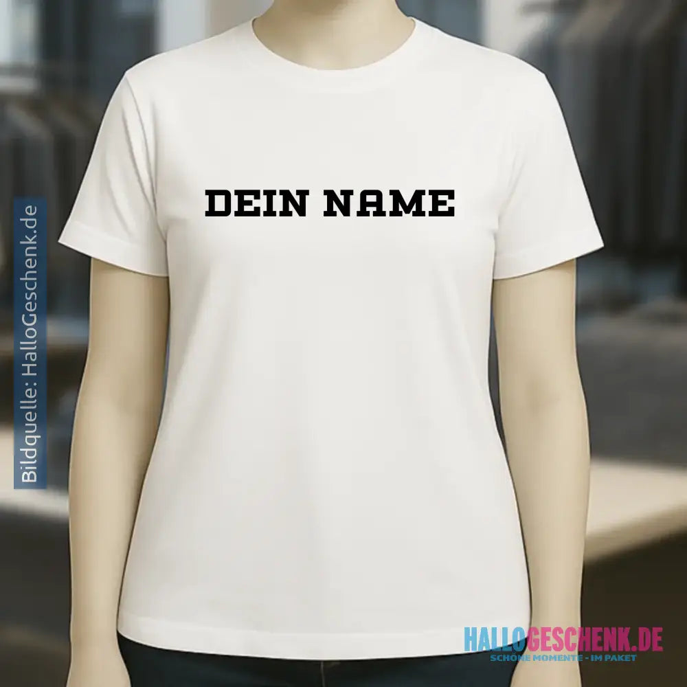 Einfacher Name • Ladies Premium T-Shirt XS-2XL aus Bio-Baumwolle für Damen • Exklusivdesign • personalisiert