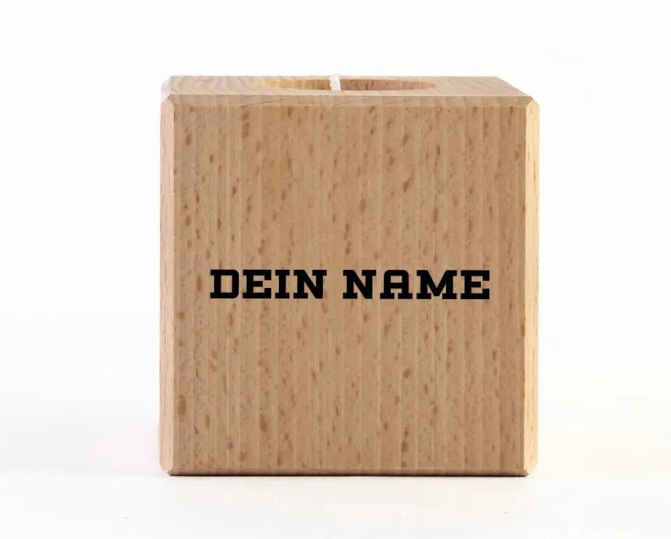 Einfacher Name • Teelichthalter • Exklusivdesign • personalisiert von HalloGeschenk.de