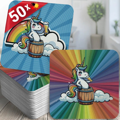 Einhorn-Bierdeckel - 50er Set - Bierdeckel