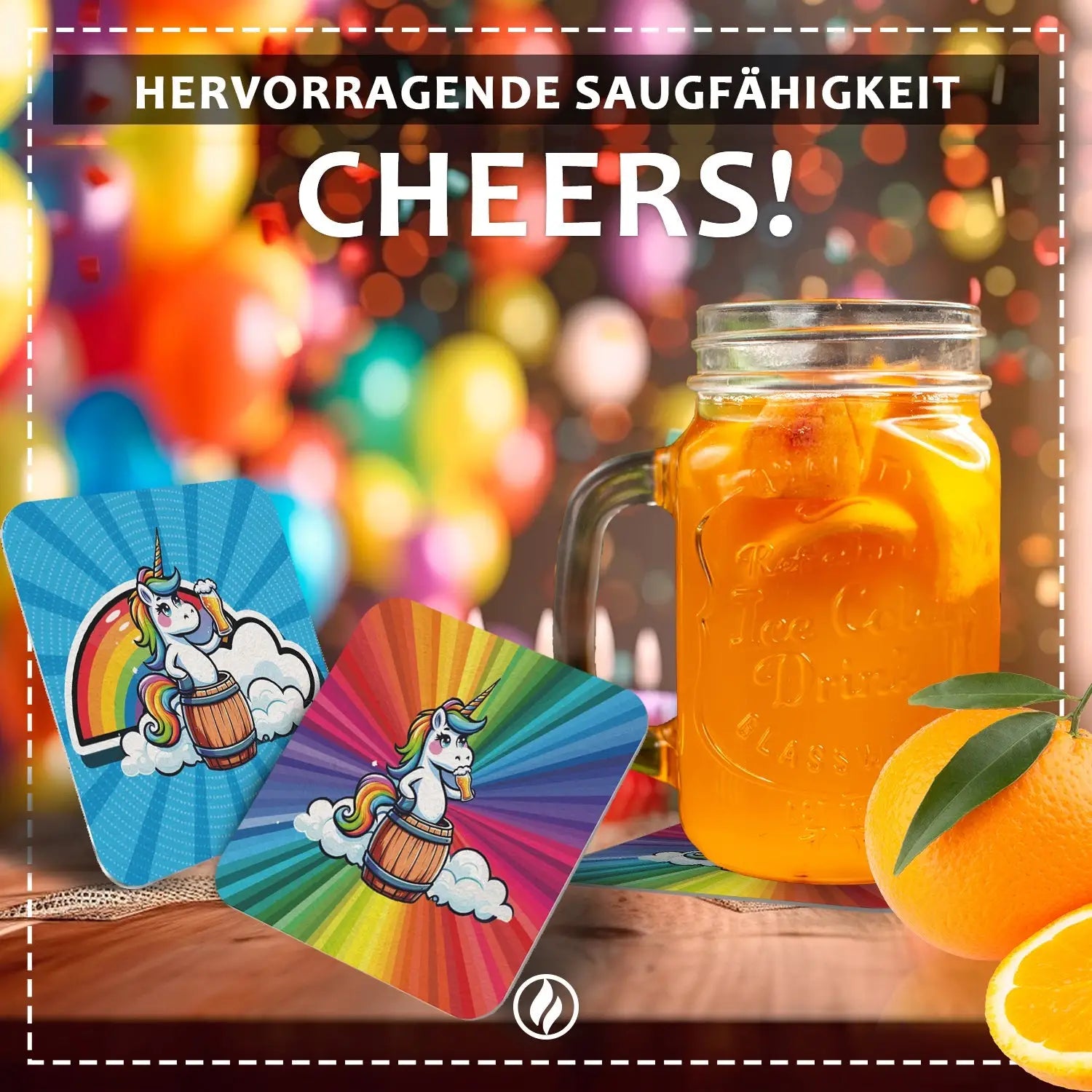 Einhorn-Bierdeckel - 50er Set - Bierdeckel