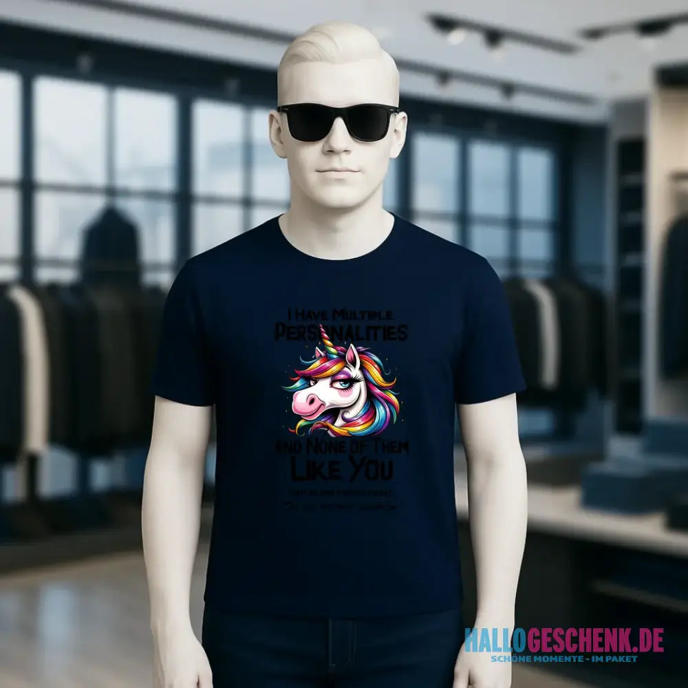 Einhorn - Multiple Persönlichkeit • Katze • Unisex Premium T-Shirt XS-5XL aus Bio-Baumwolle für Damen & Herren • Exklusivdesign • personalisiert