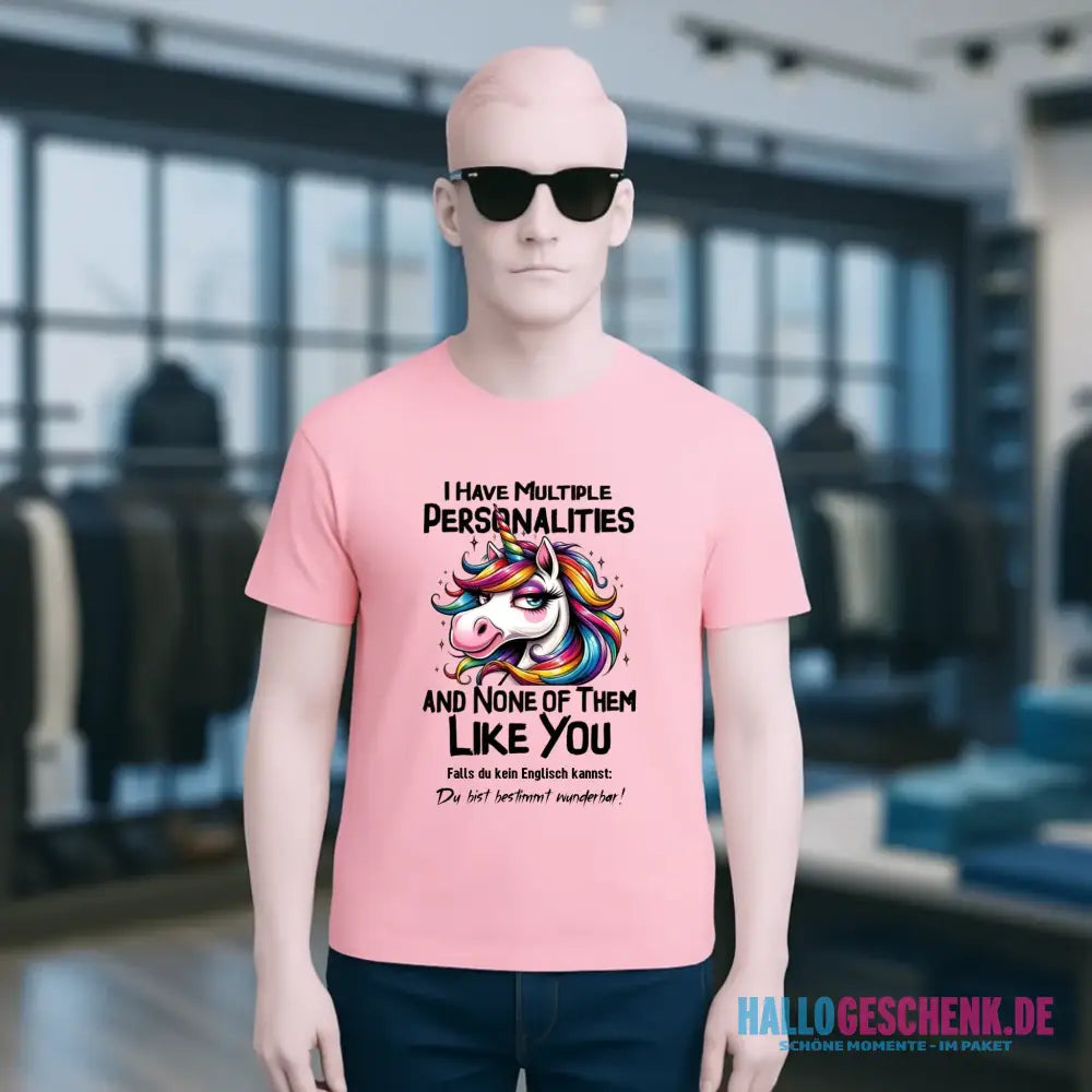 Einhorn - Multiple Persönlichkeit • Katze • Unisex Premium T-Shirt XS-5XL aus Bio-Baumwolle für Damen & Herren • Exklusivdesign • personalisiert
