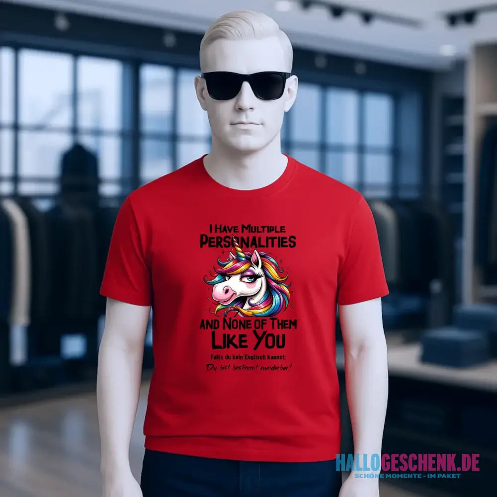 Einhorn - Multiple Persönlichkeit • Katze • Unisex Premium T-Shirt XS-5XL aus Bio-Baumwolle für Damen & Herren • Exklusivdesign • personalisiert