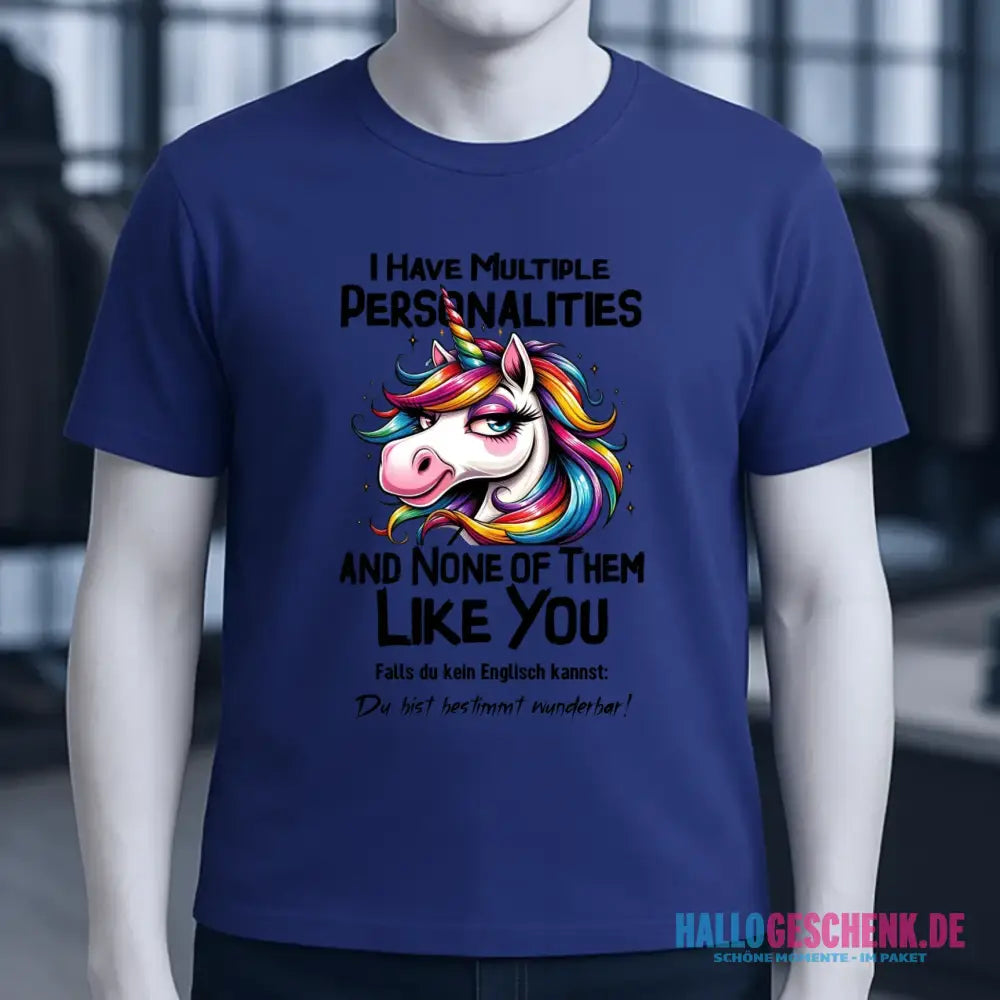 Einhorn - Multiple Persönlichkeit • Katze • Unisex Premium T-Shirt XS-5XL aus Bio-Baumwolle für Damen & Herren • Exklusivdesign • personalisiert