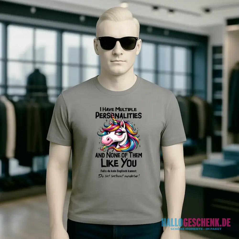 Einhorn - Multiple Persönlichkeit • Katze • Unisex Premium T-Shirt XS-5XL aus Bio-Baumwolle für Damen & Herren • Exklusivdesign • personalisiert