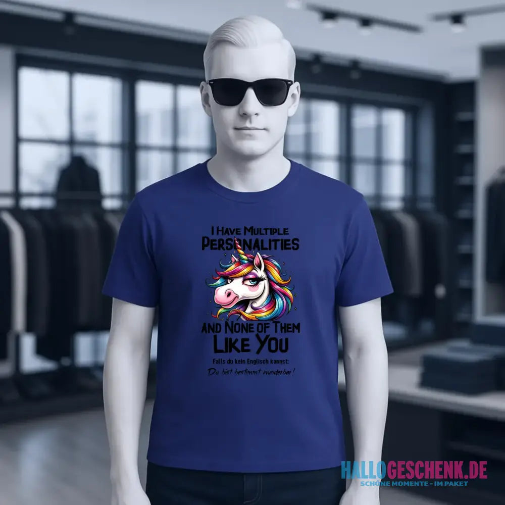 Einhorn - Multiple Persönlichkeit • Katze • Unisex Premium T-Shirt XS-5XL aus Bio-Baumwolle für Damen & Herren • Exklusivdesign • personalisiert