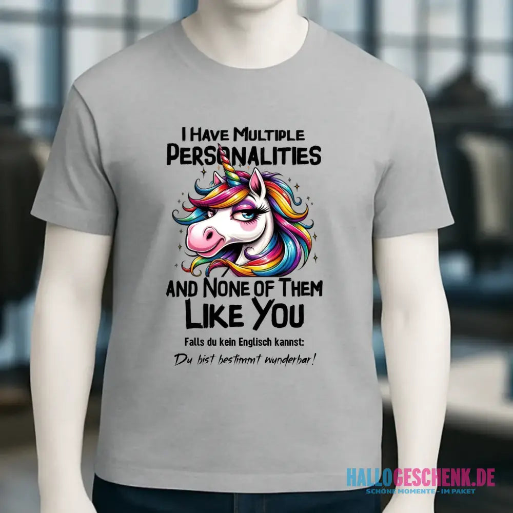 Einhorn - Multiple Persönlichkeit • Katze • Unisex Premium T-Shirt XS-5XL aus Bio-Baumwolle für Damen & Herren • Exklusivdesign • personalisiert