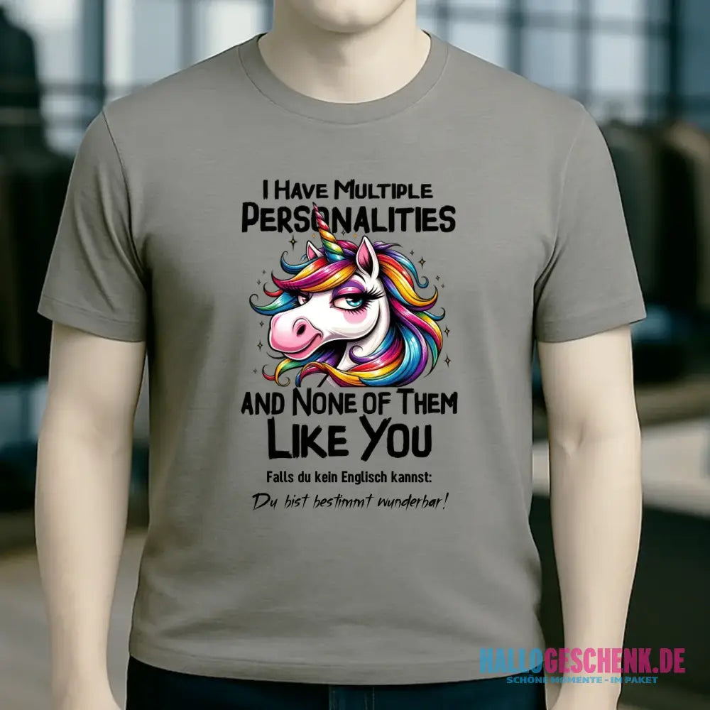 Einhorn - Multiple Persönlichkeit • Katze • Unisex Premium T-Shirt XS-5XL aus Bio-Baumwolle für Damen & Herren • Exklusivdesign • personalisiert