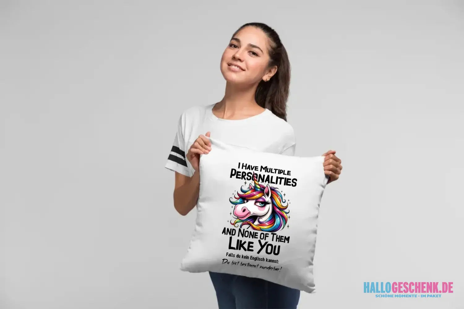 Einhorn - Multiple Persönlichkeit • Kissen 40x40 cm • Exklusivdesign • personalisiert