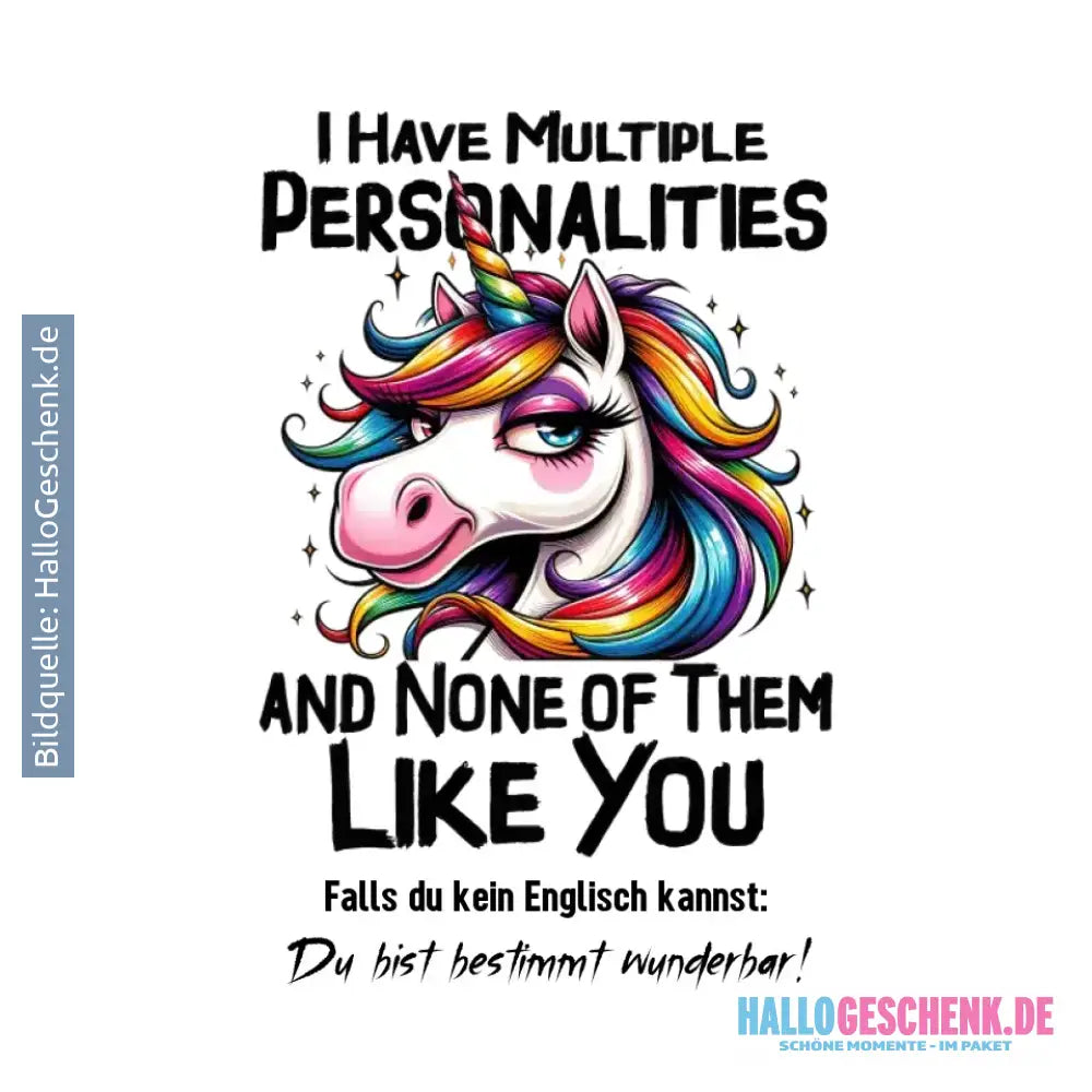 Einhorn - Multiple Persönlichkeit • STICKER 20x20 cm (Aufkleber) - White / OneSize / ausgestanzter Sticker 20x20 cm