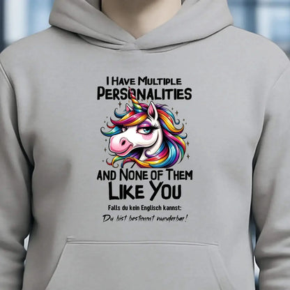Einhorn - Multiple Persönlichkeit • Unisex Premium Hoodie XS-5XL aus Bio-Baumwolle für Damen & Herren • Exklusivdesign • personalisiert