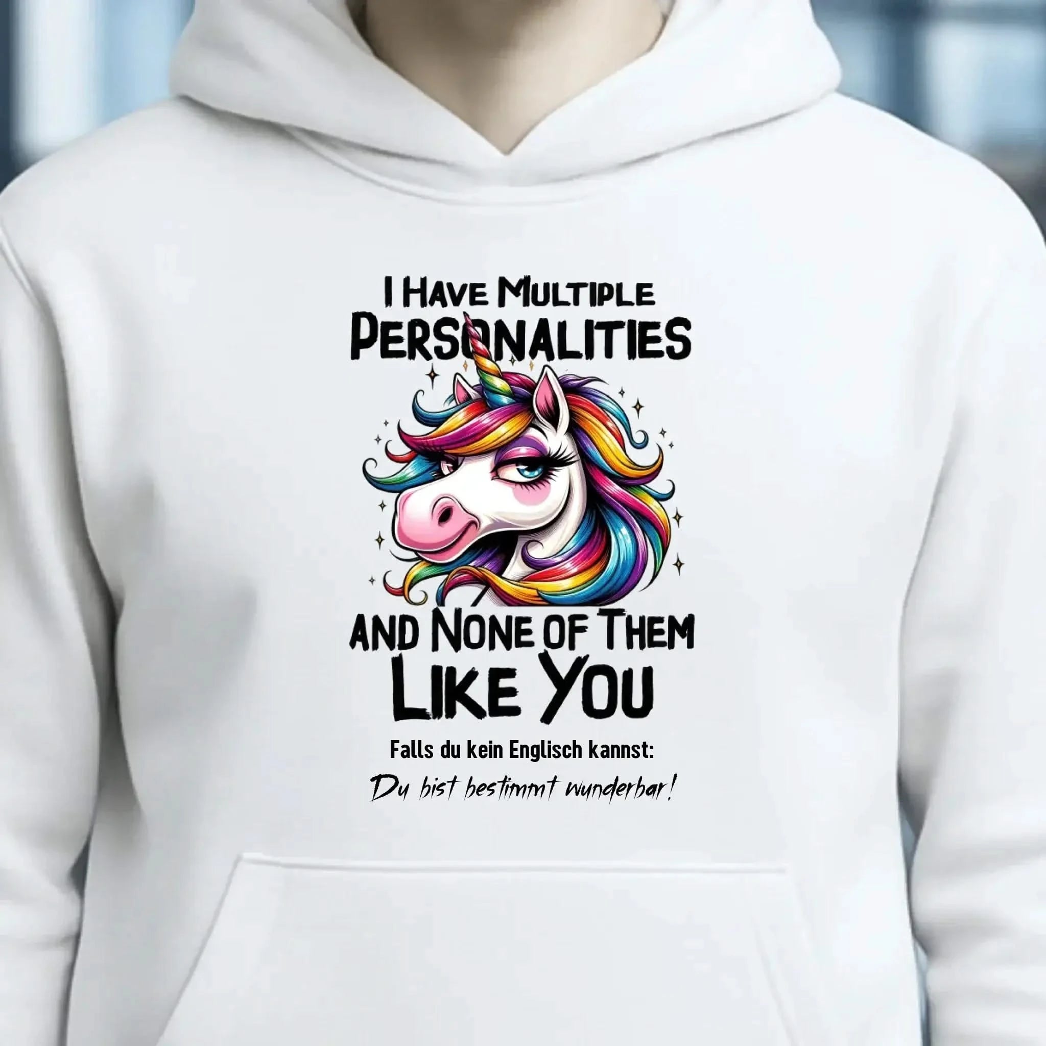 Einhorn - Multiple Persönlichkeit • Unisex Premium Hoodie XS-5XL aus Bio-Baumwolle für Damen & Herren • Exklusivdesign • personalisiert