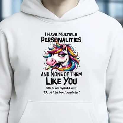 Einhorn - Multiple Persönlichkeit • Unisex Premium Hoodie XS-5XL aus Bio-Baumwolle für Damen & Herren • Exklusivdesign • personalisiert