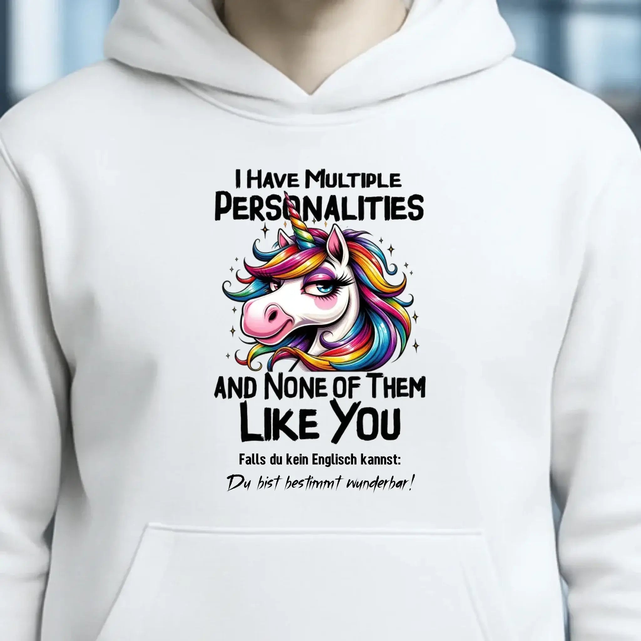 Einhorn - Multiple Persönlichkeit • Unisex Premium Hoodie XS-5XL aus Bio-Baumwolle für Damen & Herren • Exklusivdesign • personalisiert