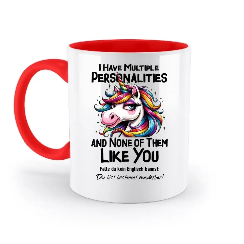 Einhorn - Multiple Persönlichkeit • zweifarbige Tasse • Exklusivdesign • personalisiert