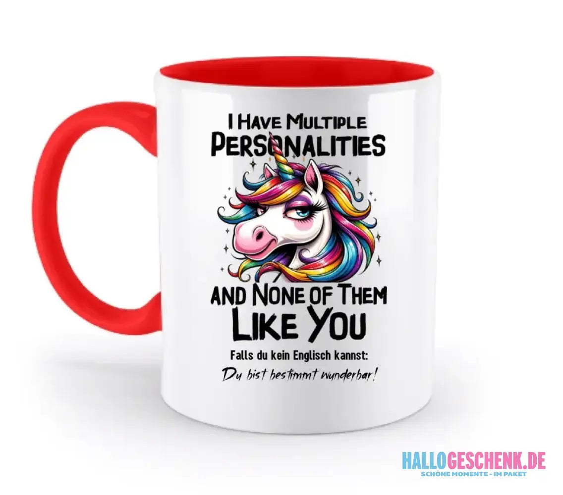Einhorn - Multiple Persönlichkeit • zweifarbige Tasse • Exklusivdesign • personalisiert