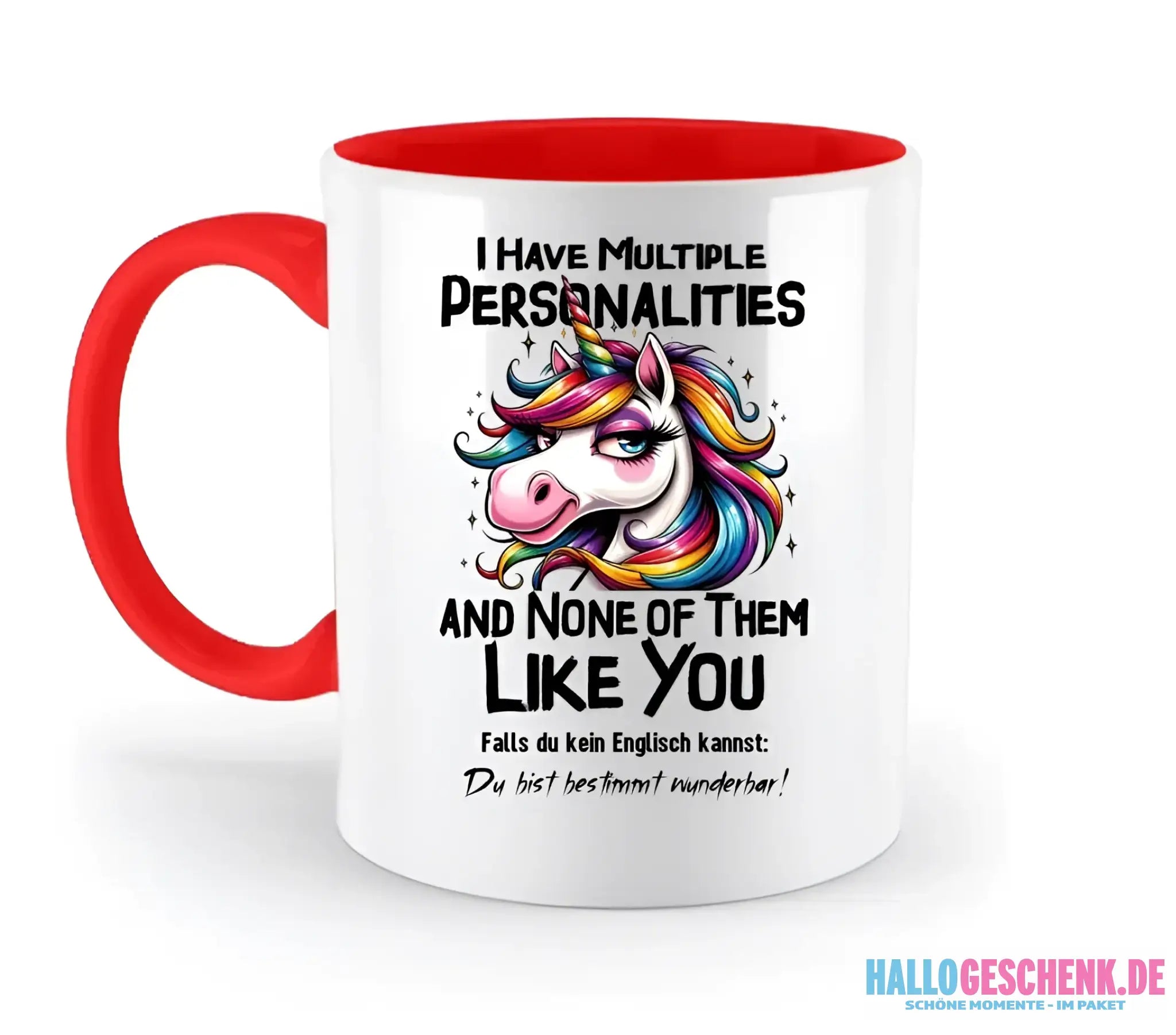 Einhorn - Multiple Persönlichkeit • zweifarbige Tasse • Exklusivdesign • personalisiert