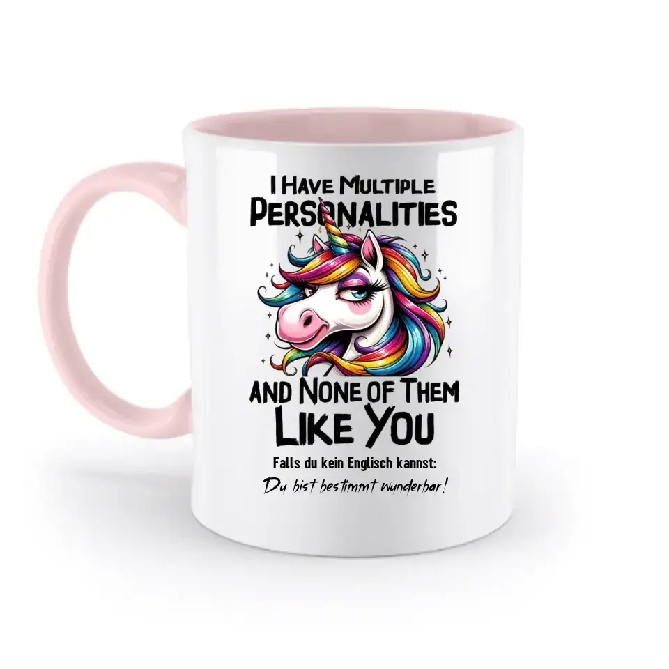 Einhorn - Multiple Persönlichkeit • zweifarbige Tasse • Exklusivdesign • personalisiert