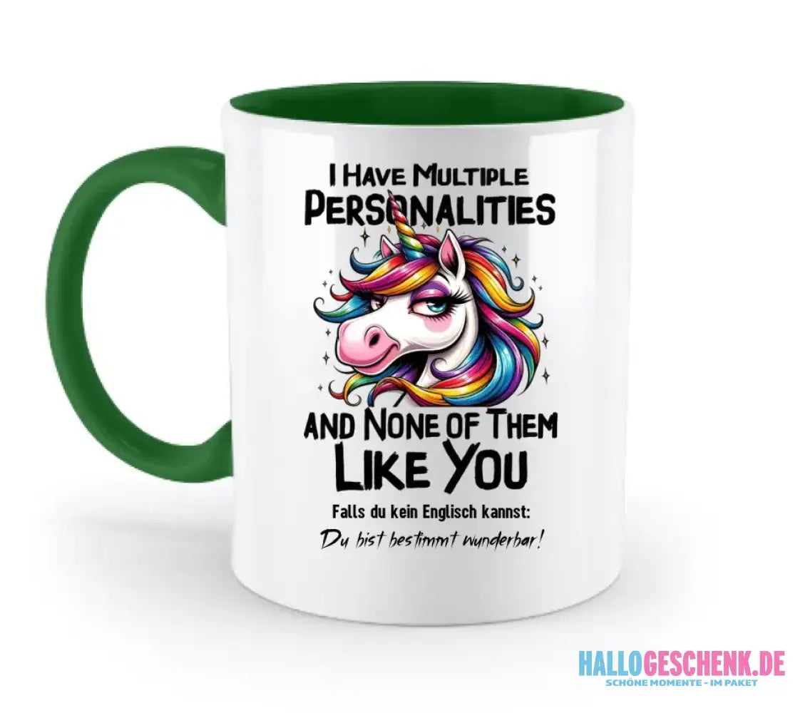 Einhorn - Multiple Persönlichkeit • zweifarbige Tasse • Exklusivdesign • personalisiert