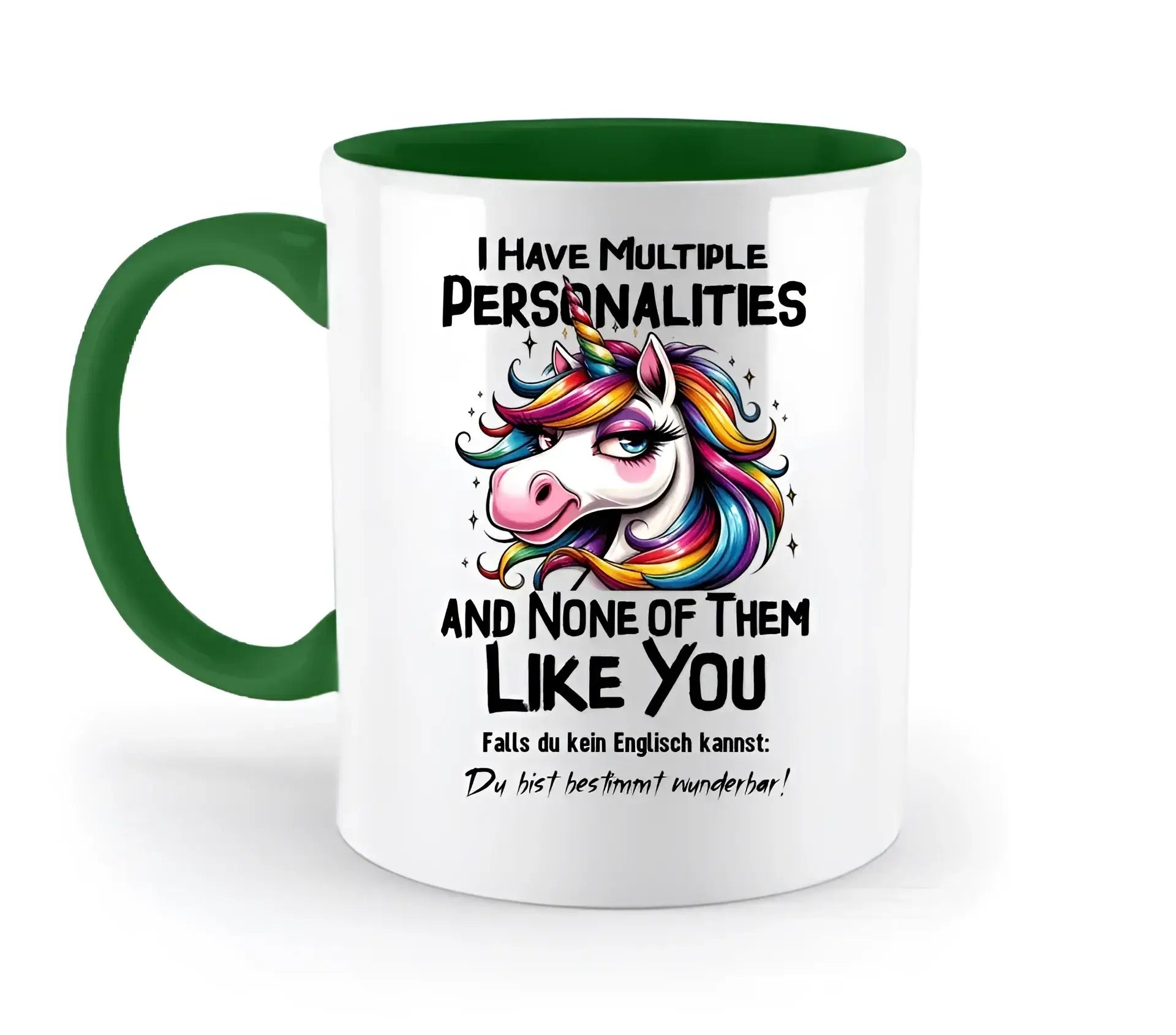 Einhorn - Multiple Persönlichkeit • zweifarbige Tasse • Exklusivdesign • personalisiert