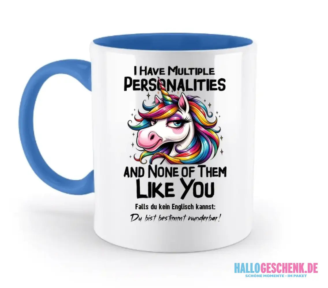 Einhorn - Multiple Persönlichkeit • zweifarbige Tasse • Exklusivdesign • personalisiert
