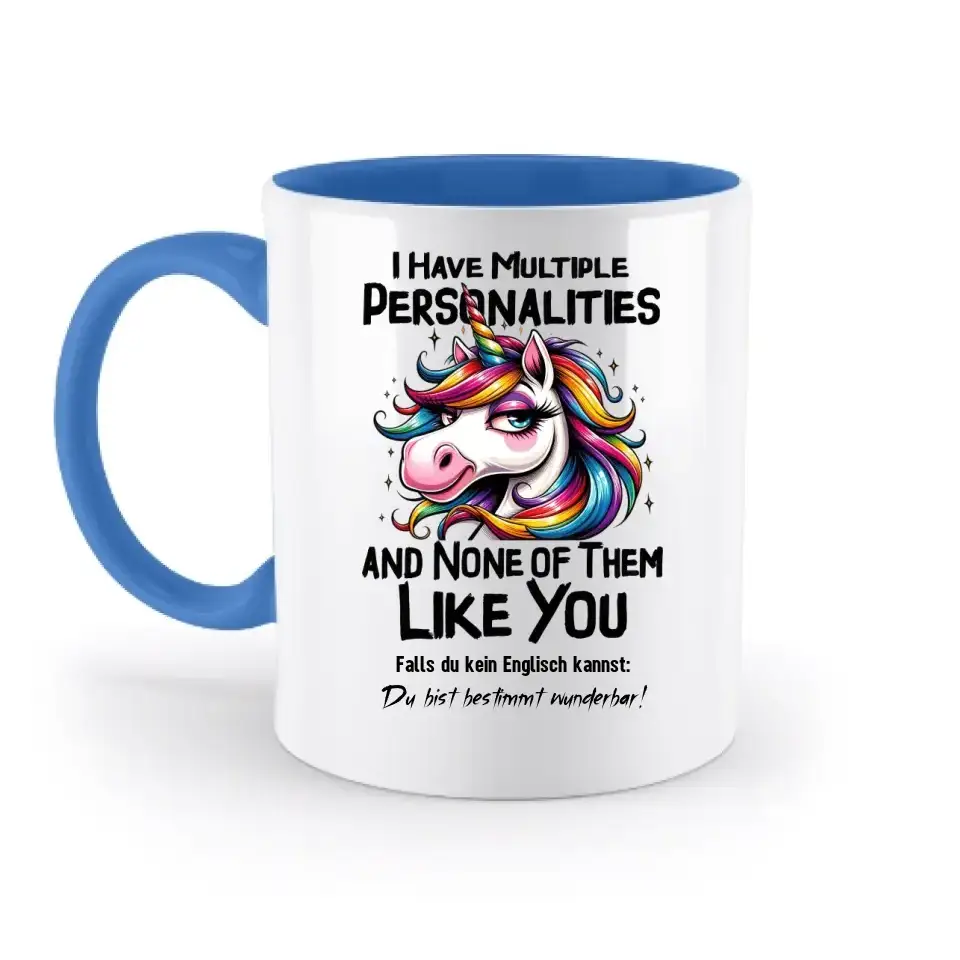 Einhorn - Multiple Persönlichkeit • zweifarbige Tasse • Exklusivdesign • personalisiert